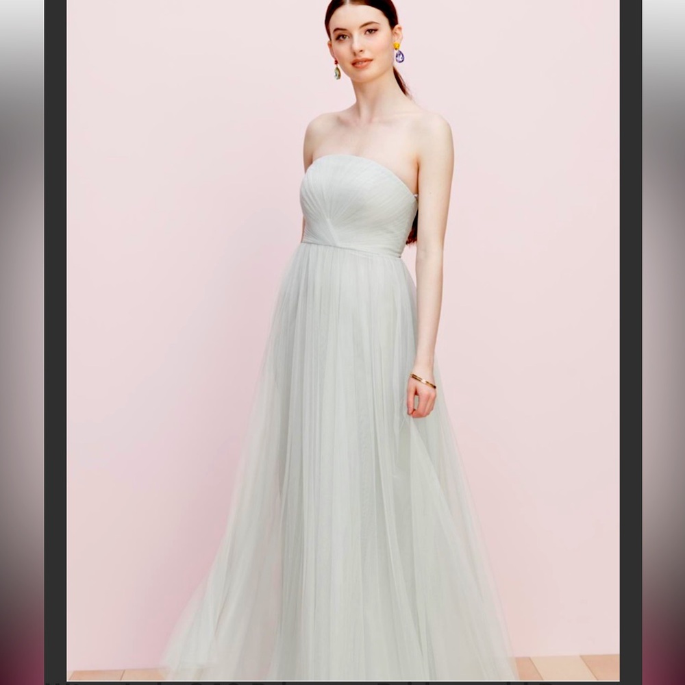 WToo by Watters Lola 840 Tulle Green Maxi Strapless Bridesmaid Dress Gown 12